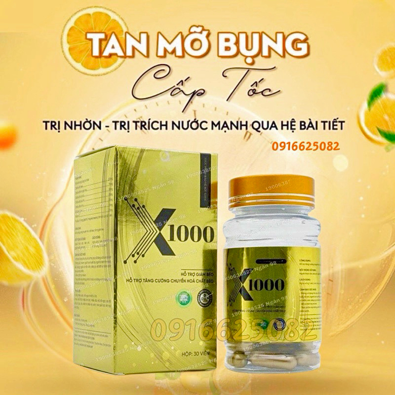 Vua Giảm Cân X1000 Ngân 98 Đánh tan mỡ bụng hỗ trợ chuyển hoá giảm hấp thu chất béo