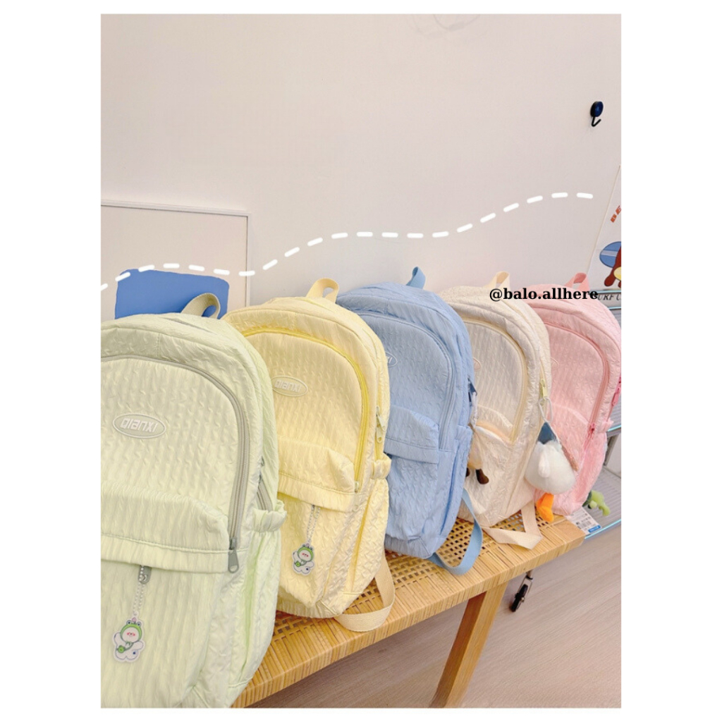 Balo Cặp Đi Học Basic Màu Pastel