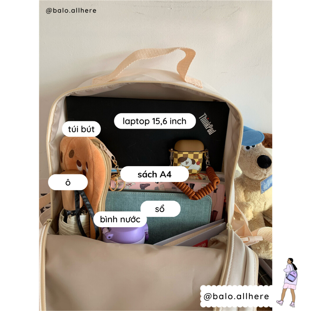Balo Đi Học Cặp Sách Nữ Xinh Không Thấm Nước