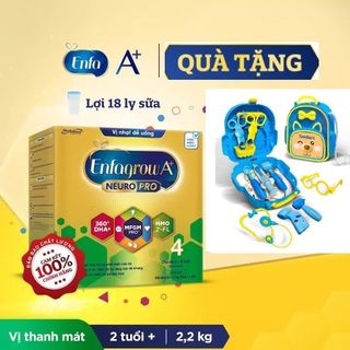 Sữa bột enfagrow A+ 4 date mới 2025- vị không đổi/ vị nhạt dễ uống-Tặng bộ đồ chơi bác sĩ