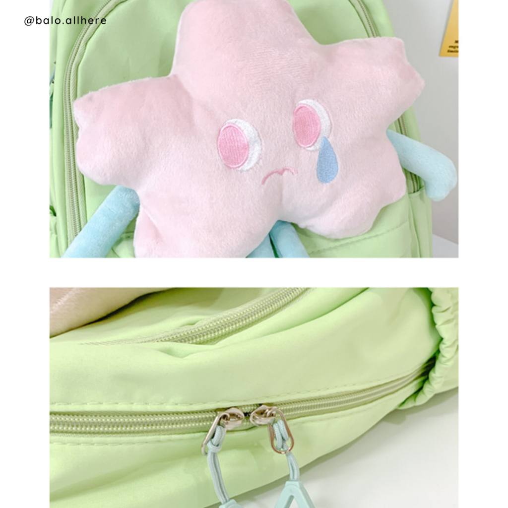 Balo Cặp Sách Đi Học Kèm Ngôi Sao Bông Dễ Thương