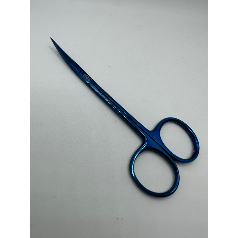 Kéo Iris Cong 11.5cm full blue ( răng cưa)