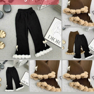 Quần nhung Tăm ống loe Lót Lông nhung mềm mịn cho bé gái