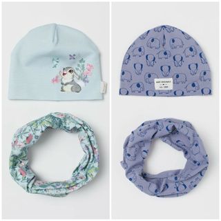 Set khăn mũ bé gái HM H&M size 2-6 tháng _hàng chính hãng authentic
