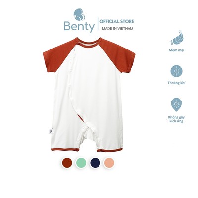 Bộ body cộc cài lệch BENTY trơn basic chất liệu mềm mịn mát, bodysuit cao cấp bé trai, bé gái