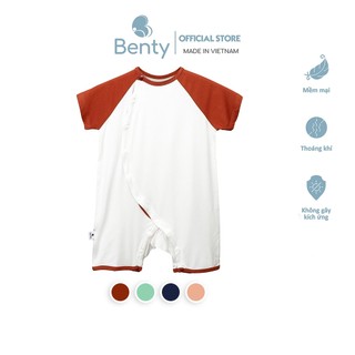 Bộ body cộc cài chéo BENTY trơn basic cotton mềm mịn mát, bodysuit cao cấp bé trai, bé gái