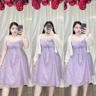 [Bigsize-Hình Thật] ĐẦM 2 DÂY + ÁO KHOÁC VOAN 60-90KG by Linh Nguyễn