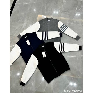 Áo khoác nỉ phối kẻ sọc tay siêu dày dặn