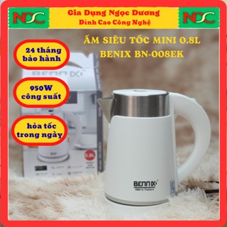 Ấm siêu tốc mini Bennix BN-008EK 0.8 Lít, ấm văn phòng, bình đun siêu tốc, ấm đun nước nhanh