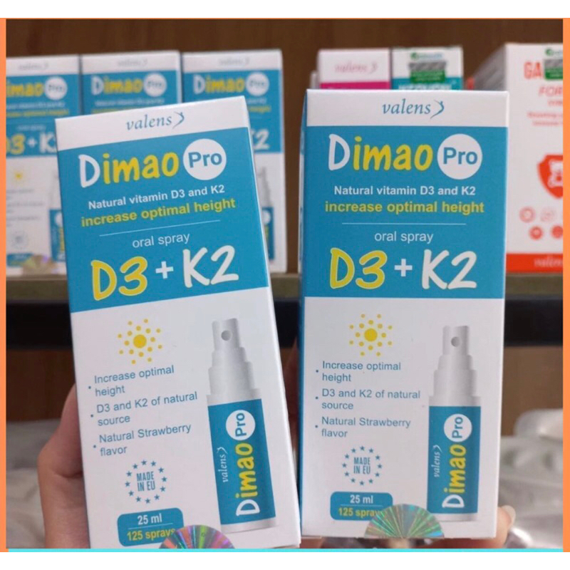 COMBO 2 lọ Dimao pro D3 K2 dạng xịt ,tăng cường hấp thu canxi cho trẻ,Valens Dimao pro Spray D3k2,ph