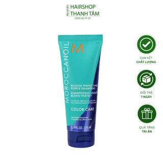 Dầu gội tím khử sắc tố vàng Moroccanoil Blonde Perfecting Purple 70ml chính hãng, chống bạc màu, giữ màu tóc | THANH TÂM
