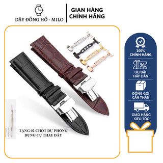 Dây da đồng hồ da bò cao cấp khóa bướm thép không gỉ 316l size 810,12,13,14,15,16,17,18,19,20,21,22,24,26,28