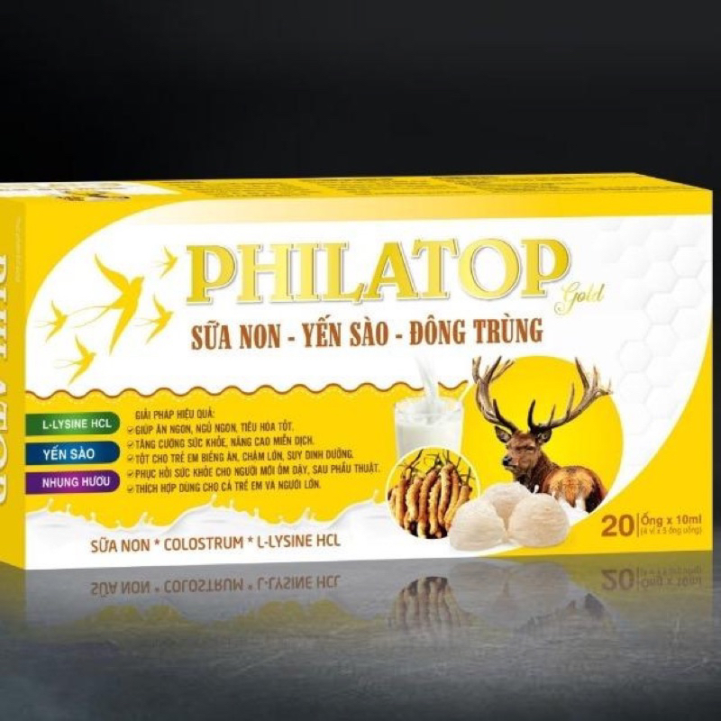 PHILATOP SỮA NON-YẾN SÀO-ĐÔNG TRÙNG 20 ỐNG × 10ML