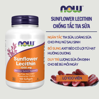 Chống tắc tia sữa Sunflower Lecithin 1200mg Now an toàn dành cho mẹ đang