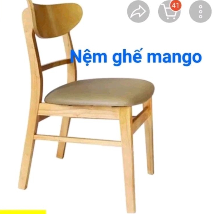 Nệm ghế Mango Cao cấp phụ kiện ghế kích thước 44×44.dày 5cm mặt nệm simili ngồi êm thoải mái. Ship H