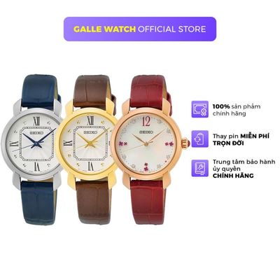 Đồng hồ nữ Seiko SUR chống nước 5ATM, dây da đeo tay cao cấp, mặt kính Hardlex cứng cáp, chống xước tốt