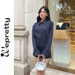 Set áo sơmi kẻ kèm quần sooc dạo phố dành cho nữ - FLYNN SET Wepretty Clothes