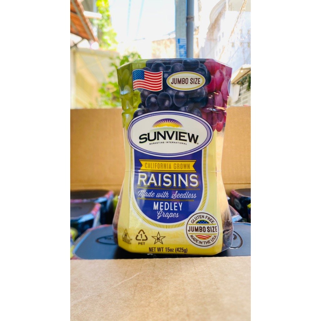 [ MẪU MỚI ] Sunview Raisins 425g – Nho Khô Mỹ Không Hạt (Nho Thập Cẩm)/ ĂN VẶT