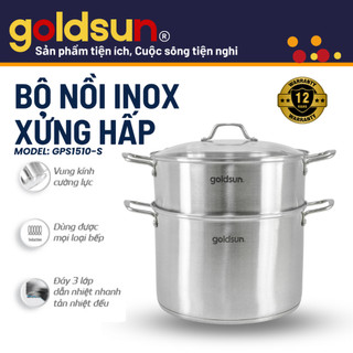 Nồi Xửng Hấp GPS1510-S Inox Đáy Từ Goldsun Cao Cấp Dùng Được Cho Mọi Loại Bếp