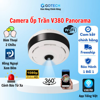 Camera Ốp Trần V380 Pro FullHD 5.0Mpx, Camera Giám Sát Trong Nhà Góc Quay 360° Cảnh Báo Phát Hiện Chuyển Động