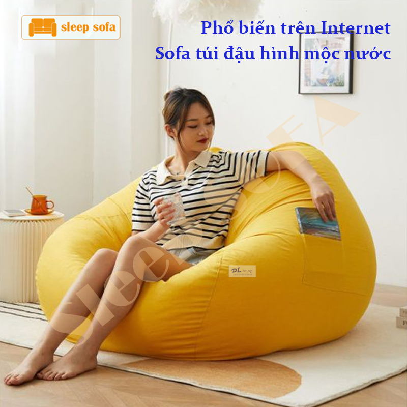 Ghế sofa lười hạt đậu túi đơn tatami phòng khách căn hộ nhỏ ngủ ban công thư giãn Kích thước siêu lớn | BigBuy360 - bigbuy360.vn