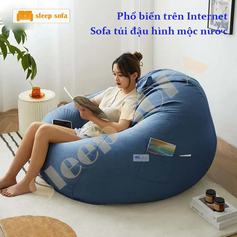 Ghế sofa lười hạt đậu túi đơn tatami phòng khách căn hộ nhỏ ngủ ban công thư giãn Kích thước siêu lớn | BigBuy360 - bigbuy360.vn