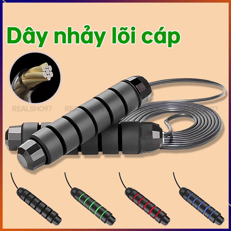 Dây nhảy thể dục giảm cân đốt mỡ bụng dây lõi thép đàn hồi tập thể dục gym rèn luyện sức khỏe tại nhà Realshop97 [PK08]
