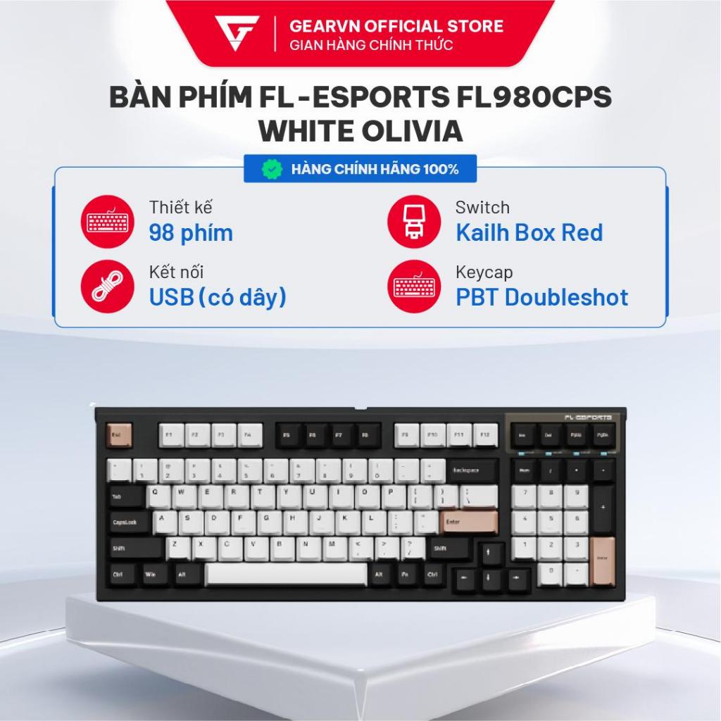 Bàn phím FL-Esports FL980CPS White Olivia Kailh Box Red