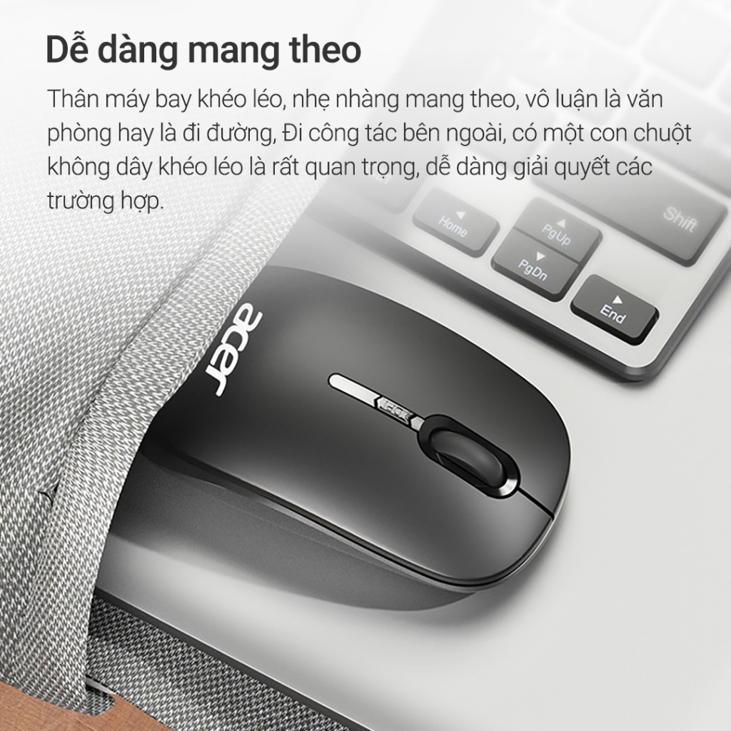 Chuột không dây acer 2.4Ghz tự sạc pin cao cấp 2 trong 1 chống ồn dùng cho Máy Tính,Laptop,laptop táo | BigBuy360 - bigbuy360.vn