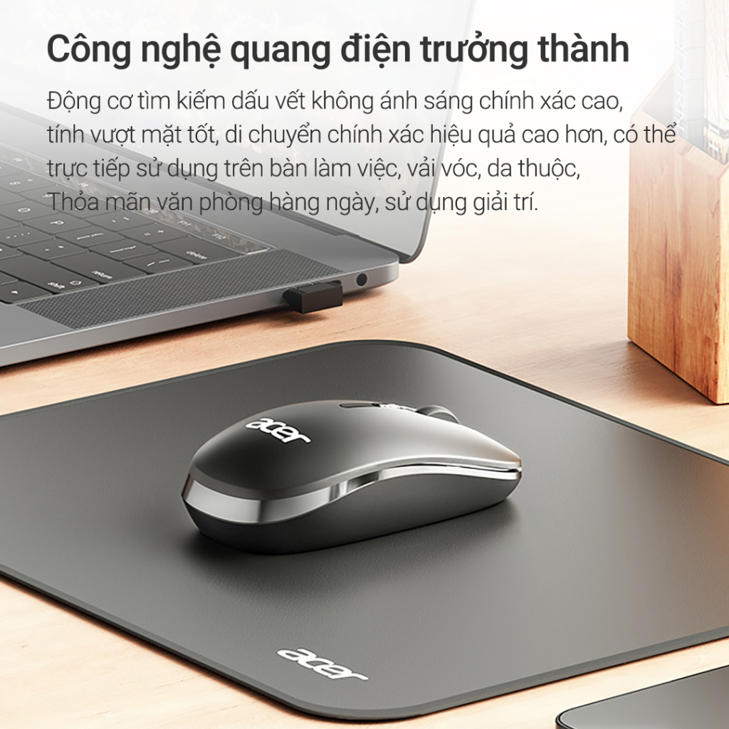 Chuột không dây acer 2.4Ghz tự sạc pin cao cấp 2 trong 1 chống ồn dùng cho Máy Tính,Laptop,laptop táo | BigBuy360 - bigbuy360.vn