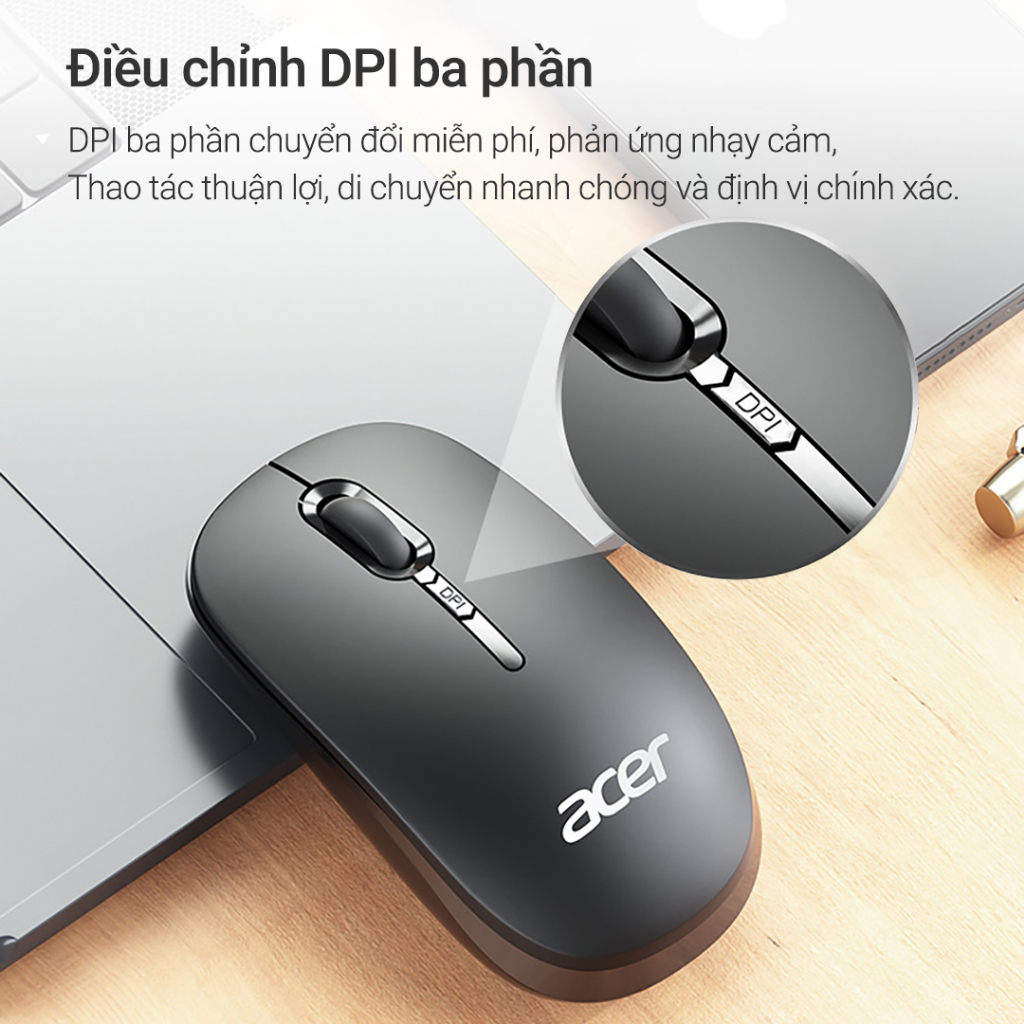 Chuột không dây acer 2.4Ghz tự sạc pin cao cấp 2 trong 1 chống ồn dùng cho Máy Tính,Laptop,laptop táo | BigBuy360 - bigbuy360.vn
