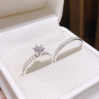 Nhẫn đôi bạc ta thật viền đá sáng đẹp dày dặn nhiều size