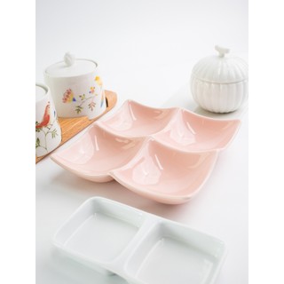 Dĩa chấm sứ 2 ngăn  - MD007