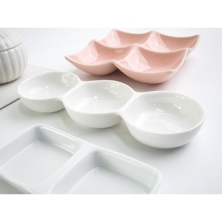 Dĩa chấm sứ 2 ngăn  - MD007