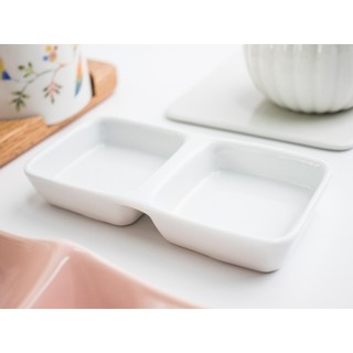 Dĩa chấm sứ 2 ngăn  - MD007