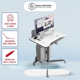 Bàn di động TABLE LAPTOP 03 Nghia furniture - Nâng hạ 690mm - 1050mm, Di chuyển tiện lợi, Phù hợp nhà có không gian nhỏ