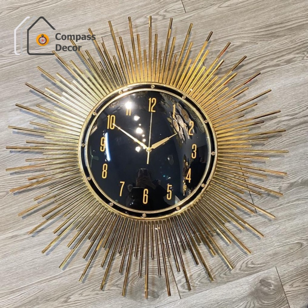Đồng Hồ Mặt Trời Mạ Vàng PVD Cao Cấp, Đồng Hồ Decor Vip