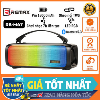 Loa bluetooth remax rb-m67 - loa bluetooth quai xách - đèn led rgb màng loa kép âm thanh hay hàng chính hãng bh 2 năm