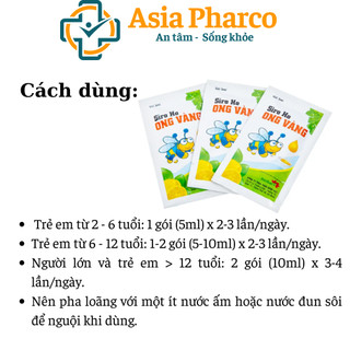 Siro ho Ong Vàng (Chai 100ml)