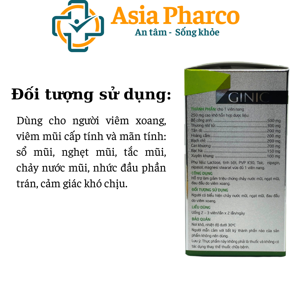 Thông xoang ginic lọ 50 viên nang