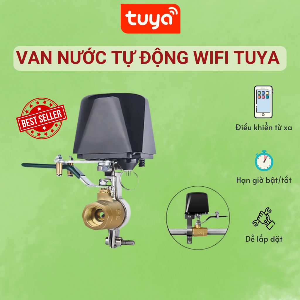 Van nước tự động wifi Tuya điều khiển đóng mở nước từ xa