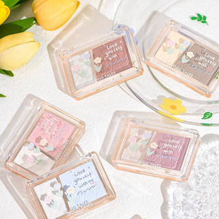 Phấn mắt má hồng tạo khối nhũ mắt 2in1 GOGO TALES kèm bắt sáng, highlight GT421 My Pham Trung