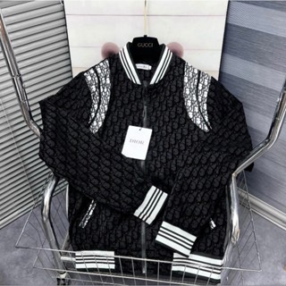 Áo Khoác Dior Cao Cáp - Áo Khoác Nam Nữ Bomber Dập Vân Nhung 2 Lớp Chuẩn Form