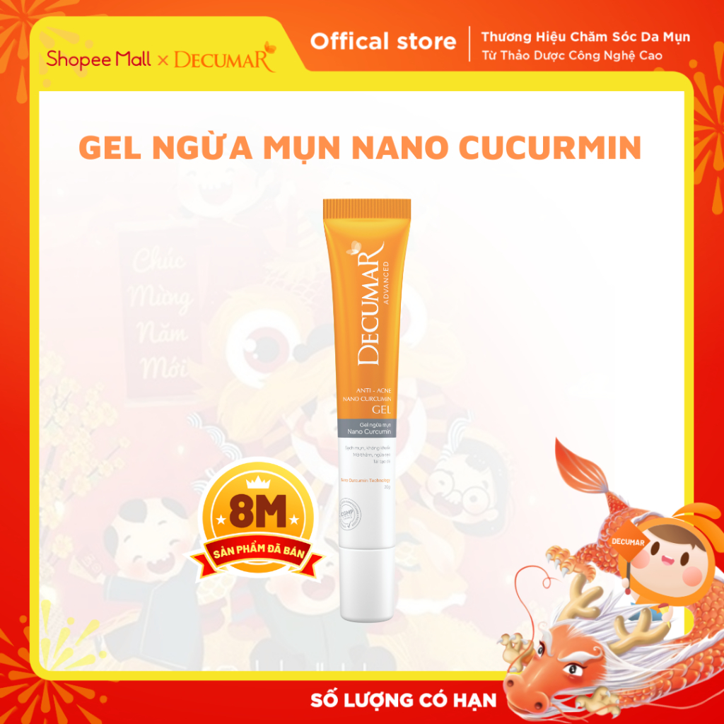 Gel chấm ngừa mụn và thâm Nano Decumar Advanced 20g, thẩm thấu nhanh không kích ứng, hiệu quả tối ưu