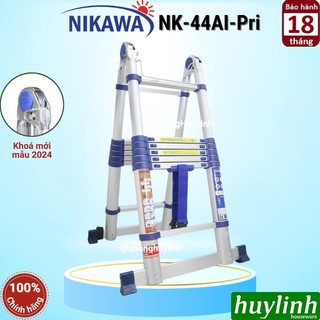 Thang nhôm rút đôi chữ A Nikawa NK-44AI PRI - 4.4 mét - Có bánh xe