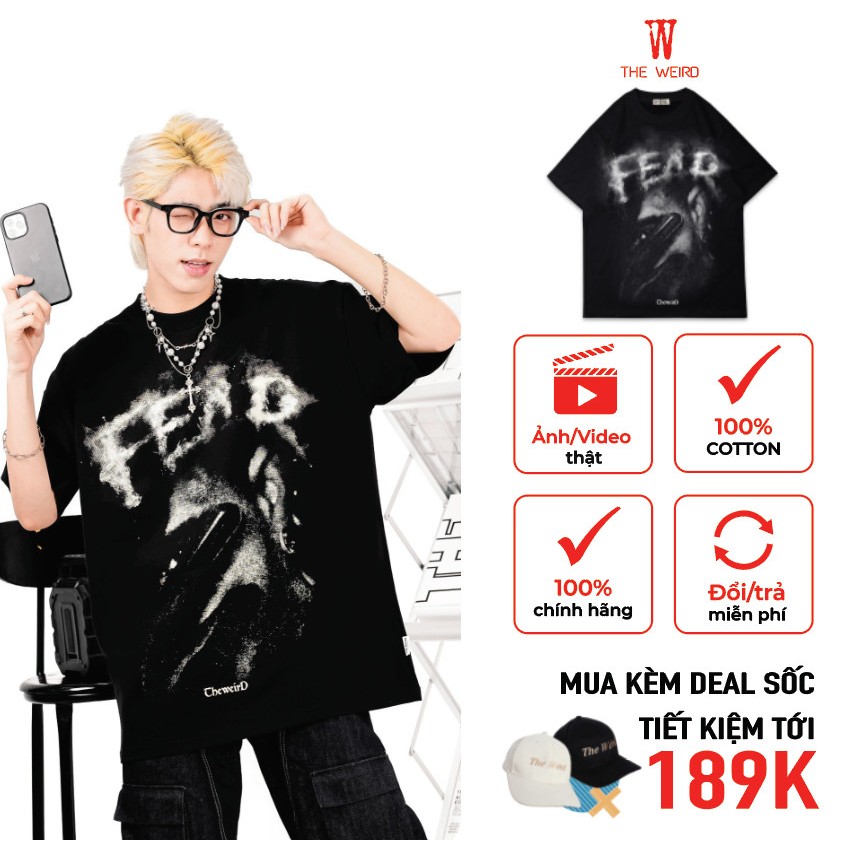 LOCAL BRAND Áo thun The Weird Phong Cách Unisex Form Rộng ATK893