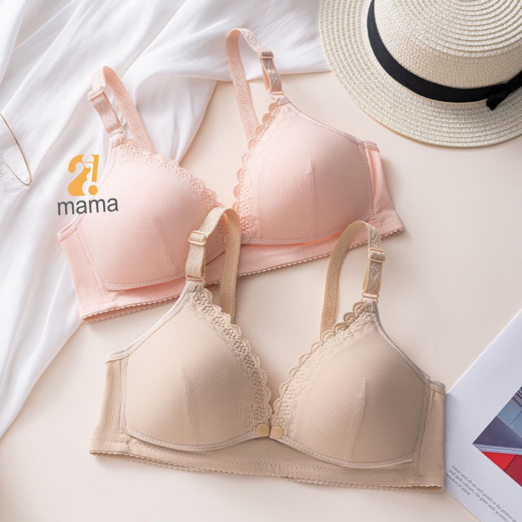 Áo lót bầu cho con bú 2mama chất su tăm mềm mại, không gọng nâng ngực, chống chảy sệ có cúc cho bé ti 288