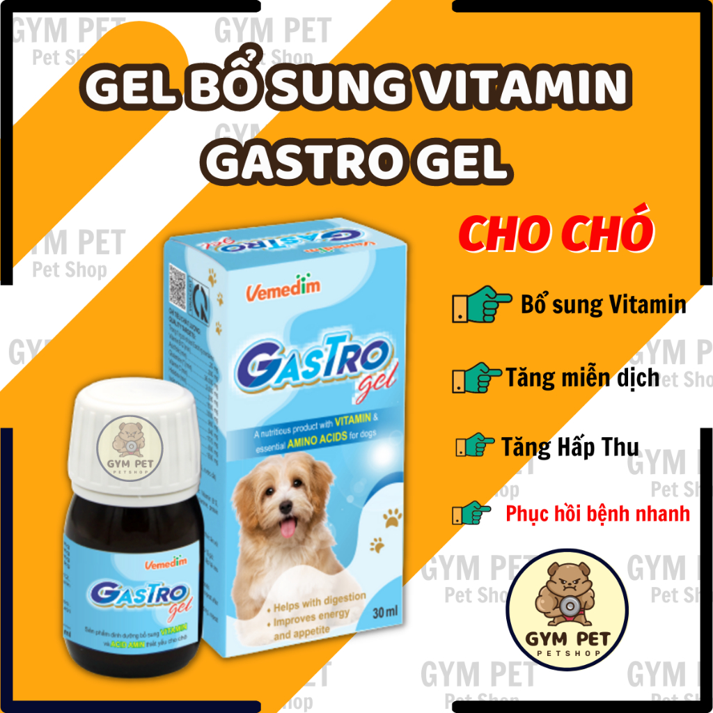 Gastro Gel - Siro thèm ăn ngon cho chó bổ sung vitamin dễ tiêu hóa tăng cân Vemedim - 30ml