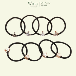 Dây Cột Tóc Màu Đen Dày Đính Đá Hàn Quốc TCC-022 | WINA