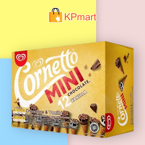 Kem ốc quế mini socola vani Wall's Cornetto Mini Chocolate Vanilla 336ML